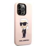 Carcasa Karl Lagerfeld Silicone Ikonik cu MagSafe compatibila cu iPhone 14 Pro, Roz 5 - lerato.ro