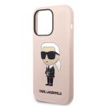 Carcasa Karl Lagerfeld Silicone Ikonik cu MagSafe compatibila cu iPhone 14 Pro, Roz 7 - lerato.ro