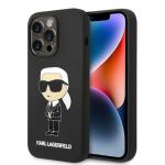 Carcasa Karl Lagerfeld Silicone Ikonik Karl cu MagSafe compatibila cu iPhone 14 Pro Max, Negru 4 - lerato.ro