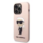 Carcasa Karl Lagerfeld Silicone Ikonik Karl cu MagSafe compatibila cu iPhone 14 Pro Max, Roz 3 - lerato.ro