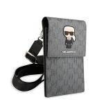 Geanta universala Karl Lagerfeld Ikonik Karl Monogram Patch, 18.5 x 11.5 x 2 cm, 5 compartimente, Silver 4 - lerato.ro