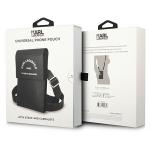 Geanta universala Karl Lagerfeld Embossed RSG, 18.5 x 11.5 x 2 cm, 5 compartimente, Negru 7 - lerato.ro