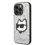 Carcasa Karl Lagerfeld Glitter Choupette Patch compatibila cu iPhone 14 Pro, Silver 3 - lerato.ro