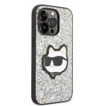 Carcasa Karl Lagerfeld Glitter Choupette Patch compatibila cu iPhone 14 Pro, Silver 5 - lerato.ro