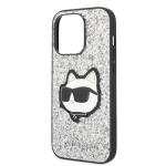 Carcasa Karl Lagerfeld Glitter Choupette Patch compatibila cu iPhone 14 Pro, Silver 7 - lerato.ro