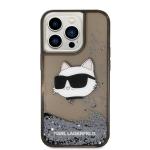 Carcasa Karl Lagerfeld Glitter Choupette Head compatibila cu iPhone 14 Pro, Negru 2 - lerato.ro