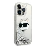 Carcasa Karl Lagerfeld Glitter Choupette Head compatibila cu iPhone 14 Pro, Silver 5 - lerato.ro