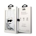 Carcasa Karl Lagerfeld Glitter Choupette Head compatibila cu iPhone 14 Pro, Silver 9 - lerato.ro