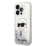 Carcasa Karl Lagerfeld Glitter Karl Head compatibila cu iPhone 14 Pro, Silver 3 - lerato.ro