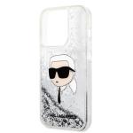 Carcasa Karl Lagerfeld Glitter Karl Head compatibila cu iPhone 14 Pro, Silver 7 - lerato.ro