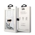 Carcasa Karl Lagerfeld Glitter Karl Head compatibila cu iPhone 14 Pro, Silver 9 - lerato.ro