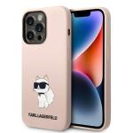 Carcasa Karl Lagerfeld Silicone Ikonik Choupette compatibila cu iPhone 14 Pro, Roz 4 - lerato.ro