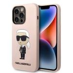 Carcasa Karl Lagerfeld Silicone Ikonik Karl compatibila cu iPhone 14 Pro, Roz 4 - lerato.ro