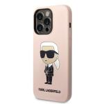 Carcasa Karl Lagerfeld Silicone Ikonik Karl compatibila cu iPhone 14 Pro, Roz 3 - lerato.ro