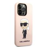 Carcasa Karl Lagerfeld Silicone Ikonik Karl compatibila cu iPhone 14 Pro, Roz 5 - lerato.ro