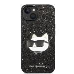 Carcasa Karl Lagerfeld Glitter Choupette Patch compatibila cu iPhone 14 Plus, Negru 2 - lerato.ro