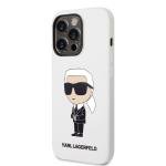 Carcasa Karl Lagerfeld Silicone Ikonik Karl compatibila cu iPhone 14 Pro, Alb 3 - lerato.ro