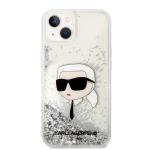 Carcasa Karl Lagerfeld Glitter Karl Head compatibila cu iPhone 14 Plus, Silver 2 - lerato.ro