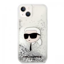 Carcasa Karl Lagerfeld Glitter Karl Head compatibila cu iPhone 14 Plus, Silver