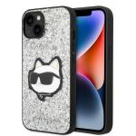 Carcasa Karl Lagerfeld Glitter Choupette Patch compatibila cu iPhone 14 Plus, Silver 4 - lerato.ro