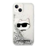 Carcasa Karl Lagerfeld Glitter Choupette Head compatibila cu iPhone 14 Plus, Silver 2 - lerato.ro