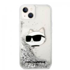Carcasa Karl Lagerfeld Glitter Choupette Head compatibila cu iPhone 14 Plus, Silver