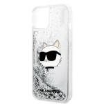 Carcasa Karl Lagerfeld Glitter Choupette Head compatibila cu iPhone 14 Plus, Silver 7 - lerato.ro