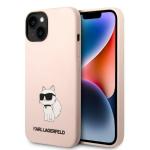 Carcasa Karl Lagerfeld Silicon Choupette compatibila cu iPhone 14 Plus, Roz 4 - lerato.ro
