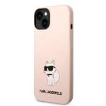 Carcasa Karl Lagerfeld Silicon Choupette compatibila cu iPhone 14 Plus, Roz 3 - lerato.ro