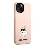 Carcasa Karl Lagerfeld Silicon Choupette compatibila cu iPhone 14 Plus, Roz 5 - lerato.ro