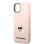 Carcasa Karl Lagerfeld Silicon Choupette compatibila cu iPhone 14 Plus, Roz 7 - lerato.ro