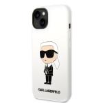 Carcasa Karl Lagerfeld Silicon Ikonik Karl compatibila cu iPhone 14 Plus, Alb 3 - lerato.ro