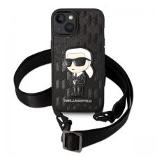 Carcasa Karl Lagerfeld Monogram Ikonik Patch compatibila cu iPhone 14, Negru