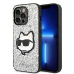 Carcasa Karl Lagerfeld Glitter Choupette Patch compatibila cu iPhone 14 Pro Max, Silver 4 - lerato.ro