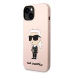 Carcasa Karl Lagerfeld Silicon Ikonik Karl compatibila cu iPhone 14 Plus, Roz 3 - lerato.ro