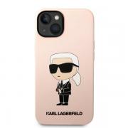 Carcasa Karl Lagerfeld Silicon Ikonik Karl compatibila cu iPhone 14 Plus, Roz
