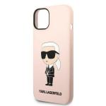Carcasa Karl Lagerfeld Silicon Ikonik Karl compatibila cu iPhone 14 Plus, Roz 7 - lerato.ro