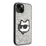 Carcasa Karl Lagerfeld Glitter Choupette Patch compatibila cu iPhone 14, Silver 5 - lerato.ro