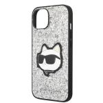 Carcasa Karl Lagerfeld Glitter Choupette Patch compatibila cu iPhone 14, Silver 7 - lerato.ro