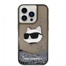 Carcasa Karl Lagerfeld Glitter Choupette Head compatibila cu iPhone 14 Pro Max, Negru