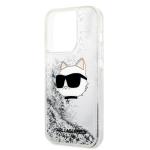 Carcasa Karl Lagerfeld Glitter Choupette Head compatibila cu iPhone 14 Pro Max, Silver 7 - lerato.ro