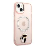 Carcasa Karl Lagerfeld Iconic Karl and Choupette cu Magsafe compatibila cu iPhone 14 Plus, Roz 5 - lerato.ro