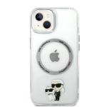 Carcasa Karl Lagerfeld Iconic Karl and Choupette cu Magsafe compatibila cu iPhone 14 Plus, Transparent 2 - lerato.ro