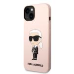 Carcasa Karl Lagerfeld Silicon Ikonik Karl cu MagSafe compatibila cu iPhone 14 Plus, Roz 3 - lerato.ro