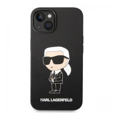 Carcasa Karl Lagerfeld Silicon Ikonik Karl cu MagSafe compatibila cu iPhone 14 Plus, Negru