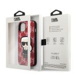 Carcasa Karl Lagerfeld Monogram Ikonik Patch compatibila cu iPhone 13, Rosu 9 - lerato.ro