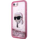 Carcasa Karl Lagerfeld Glitter Karl Head compatibila cu iPhone 7 / 8 / SE 2020/2022, Roz 3 - lerato.ro
