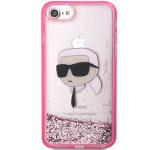 Carcasa Karl Lagerfeld Glitter Karl Head compatibila cu iPhone 7 / 8 / SE 2020/2022, Roz 2 - lerato.ro