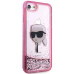 Carcasa Karl Lagerfeld Glitter Karl Head compatibila cu iPhone 7 / 8 / SE 2020/2022, Roz 5 - lerato.ro