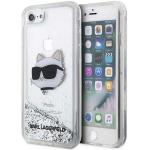 Carcasa Karl Lagerfeld Liquid Glitter Choupette Head compatibila cu iPhone 7 / 8 / SE 2020/2022, Silver 4 - lerato.ro